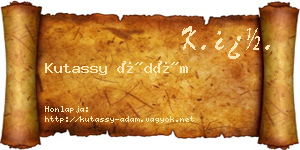 Kutassy Ádám névjegykártya