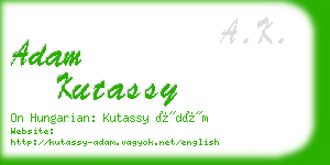 adam kutassy business card